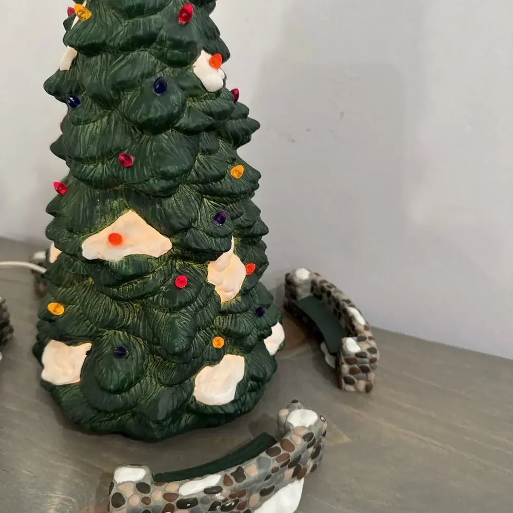 Department 56 Set of 5 Town Tree Heritage Village Collection 55654 W/Light & Box